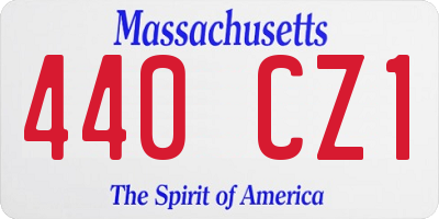MA license plate 440CZ1