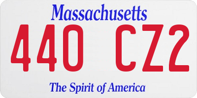 MA license plate 440CZ2