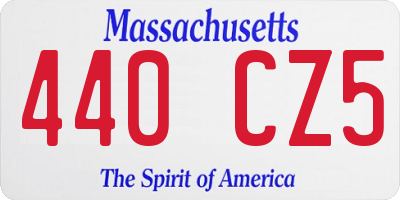 MA license plate 440CZ5