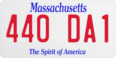 MA license plate 440DA1