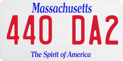 MA license plate 440DA2
