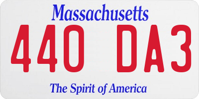 MA license plate 440DA3