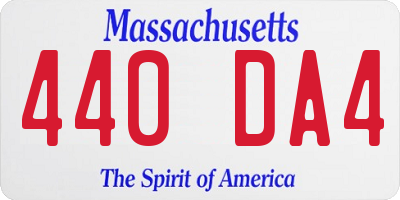 MA license plate 440DA4