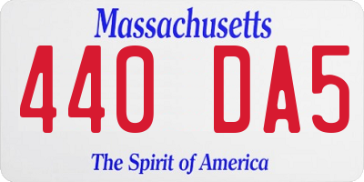 MA license plate 440DA5