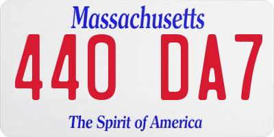 MA license plate 440DA7