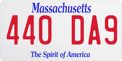 MA license plate 440DA9