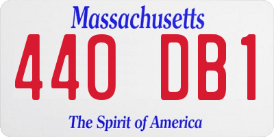 MA license plate 440DB1