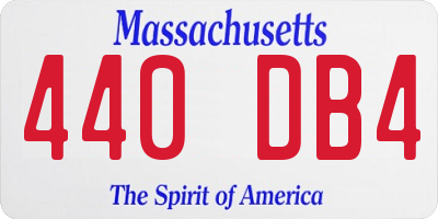 MA license plate 440DB4
