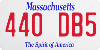 MA license plate 440DB5