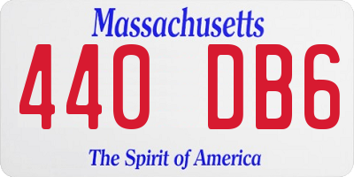 MA license plate 440DB6