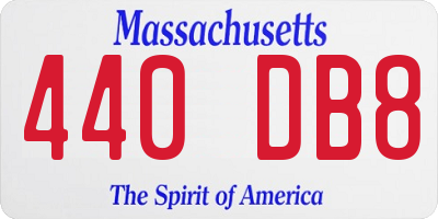 MA license plate 440DB8