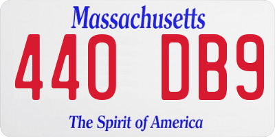 MA license plate 440DB9