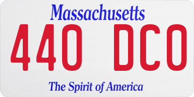 MA license plate 440DC0
