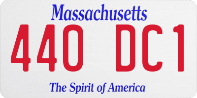 MA license plate 440DC1