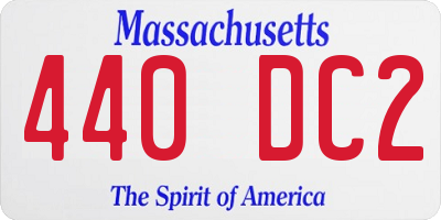 MA license plate 440DC2