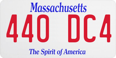 MA license plate 440DC4