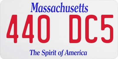 MA license plate 440DC5