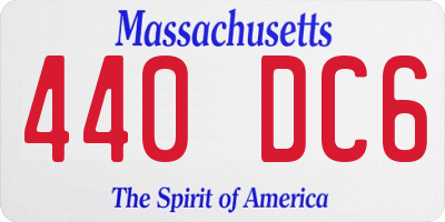 MA license plate 440DC6