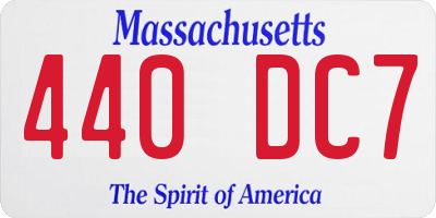 MA license plate 440DC7