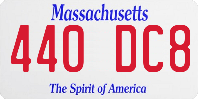 MA license plate 440DC8