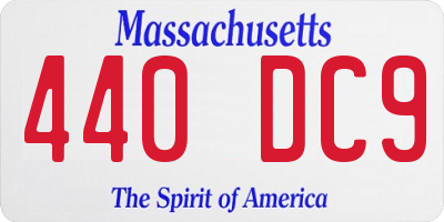 MA license plate 440DC9