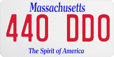 MA license plate 440DD0