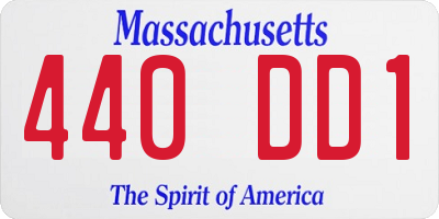 MA license plate 440DD1