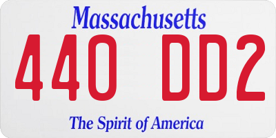 MA license plate 440DD2