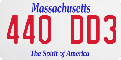 MA license plate 440DD3