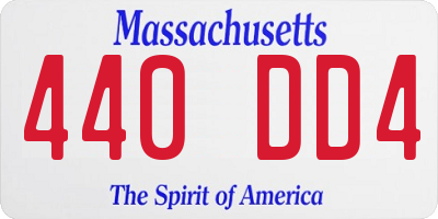 MA license plate 440DD4