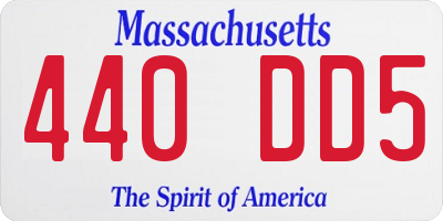 MA license plate 440DD5