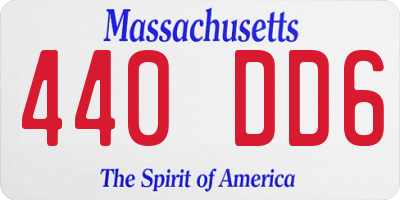 MA license plate 440DD6