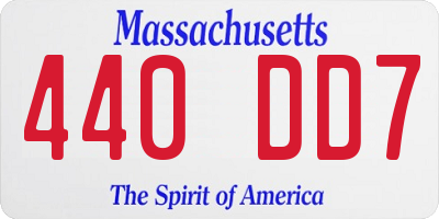 MA license plate 440DD7