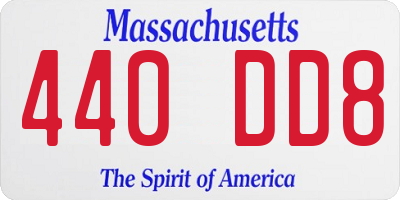 MA license plate 440DD8