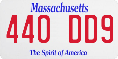 MA license plate 440DD9