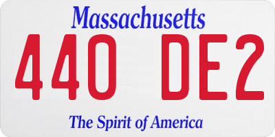MA license plate 440DE2