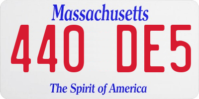 MA license plate 440DE5