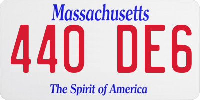 MA license plate 440DE6