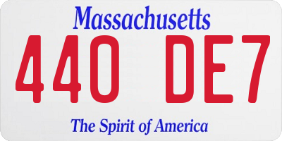 MA license plate 440DE7