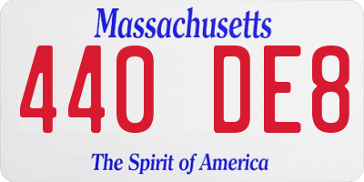 MA license plate 440DE8