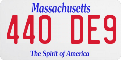 MA license plate 440DE9