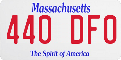 MA license plate 440DF0