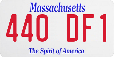 MA license plate 440DF1