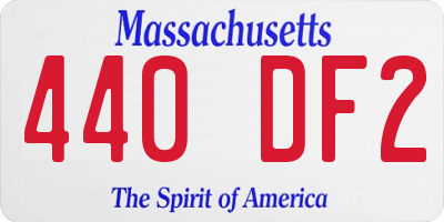 MA license plate 440DF2