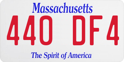 MA license plate 440DF4