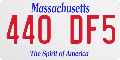 MA license plate 440DF5