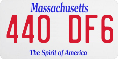 MA license plate 440DF6