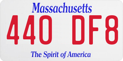 MA license plate 440DF8