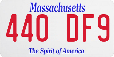 MA license plate 440DF9