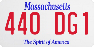 MA license plate 440DG1